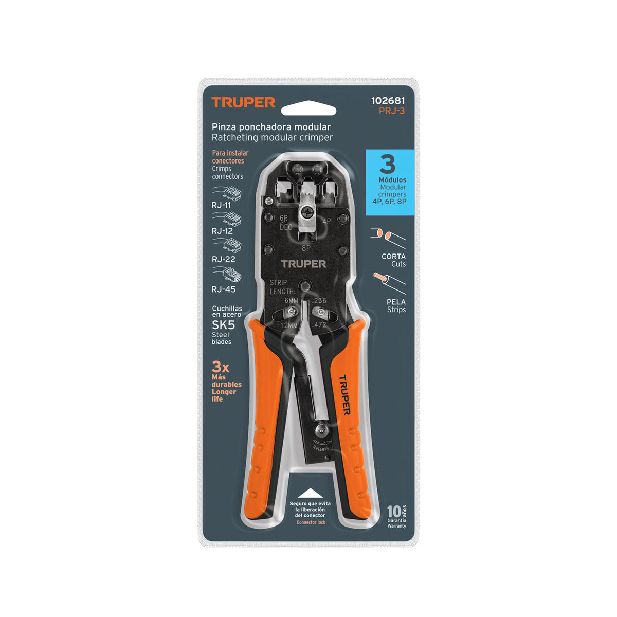 Pinza ponchadora, 3 módulos · vista 3
