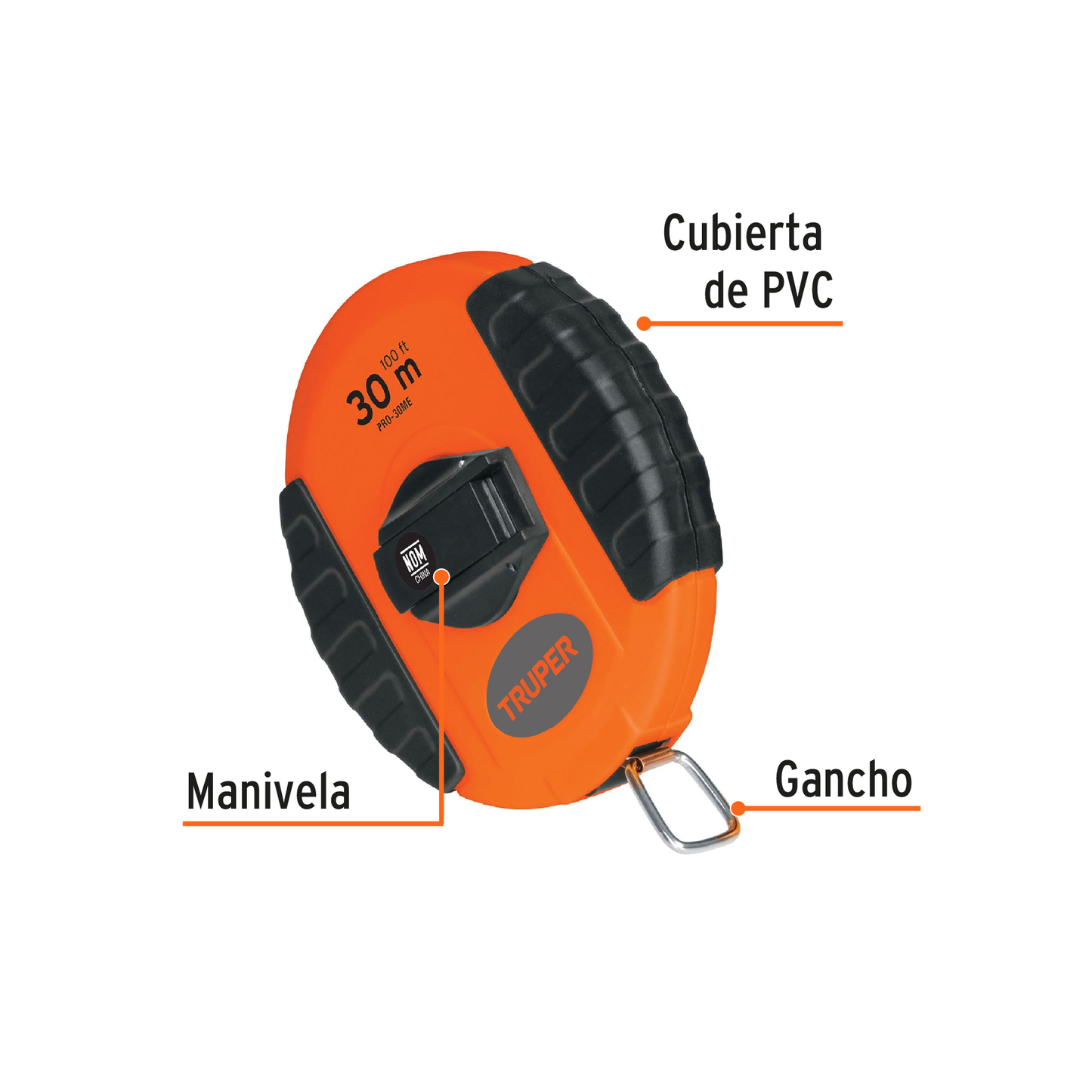 Cinta metrica metalica 30 m con carcasa
