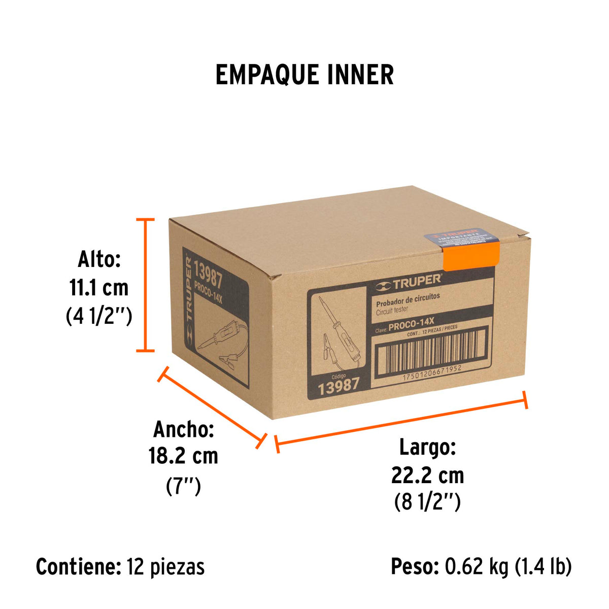 Probador de circuitos directa 14 cm caimán
