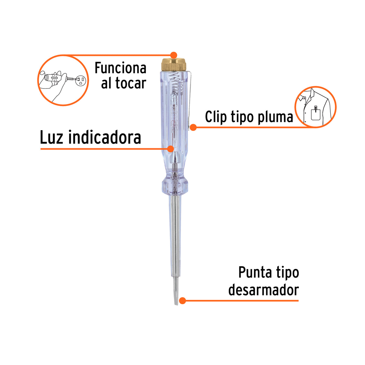 Probador de circuitos corriente alterna 14 cm