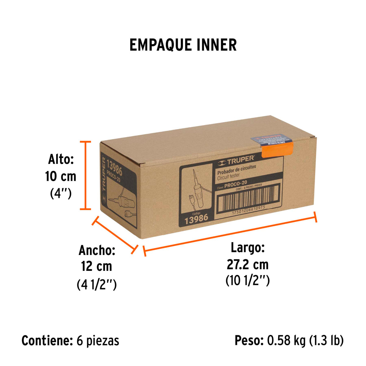 Probador de circuitos corriente directa 20 cm