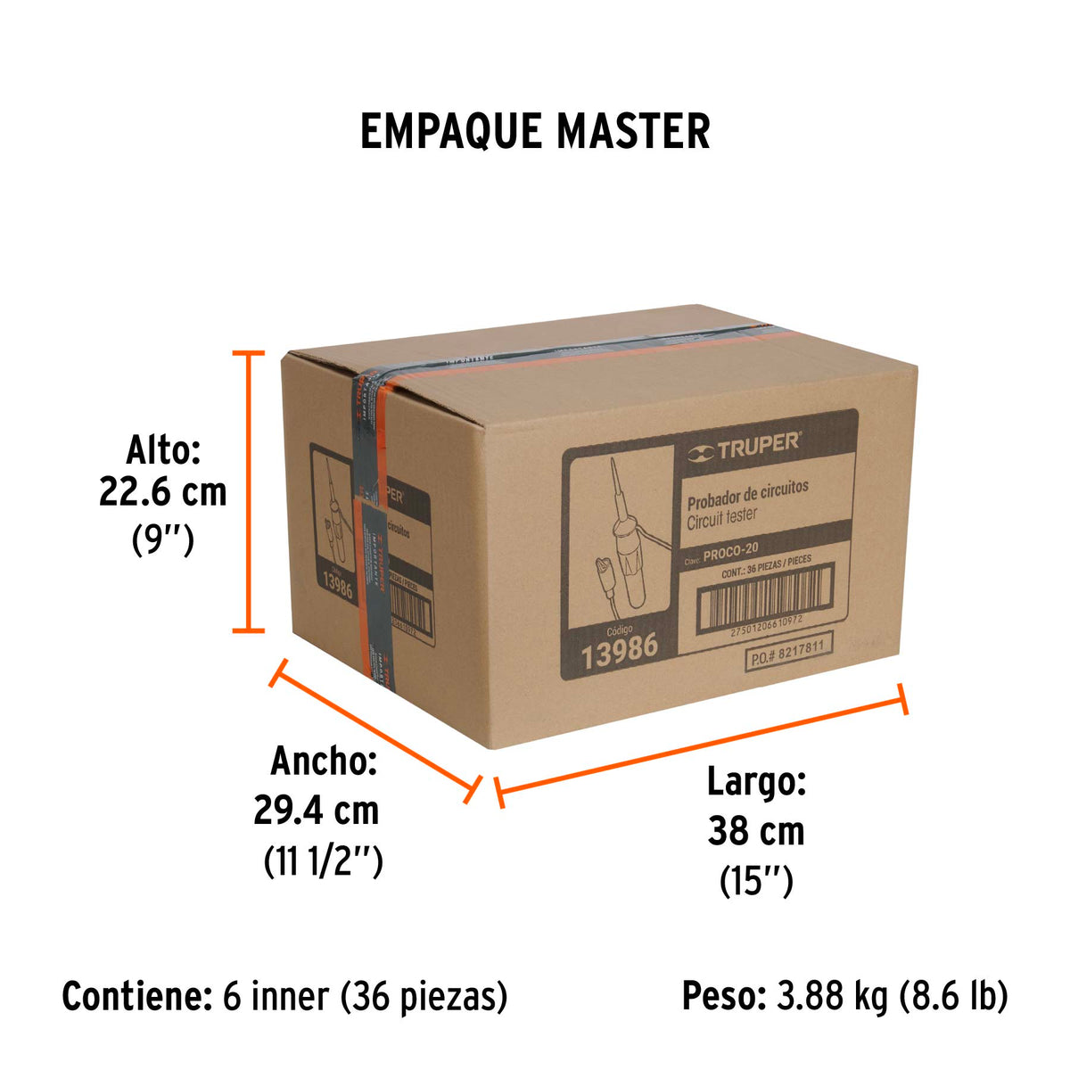 Probador de circuitos corriente directa 20 cm