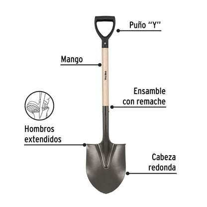 Pala redonda con puño Y plástico El Salvador