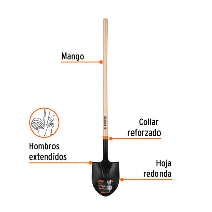 Pala T-2000 redonda con mango largo El Salvador