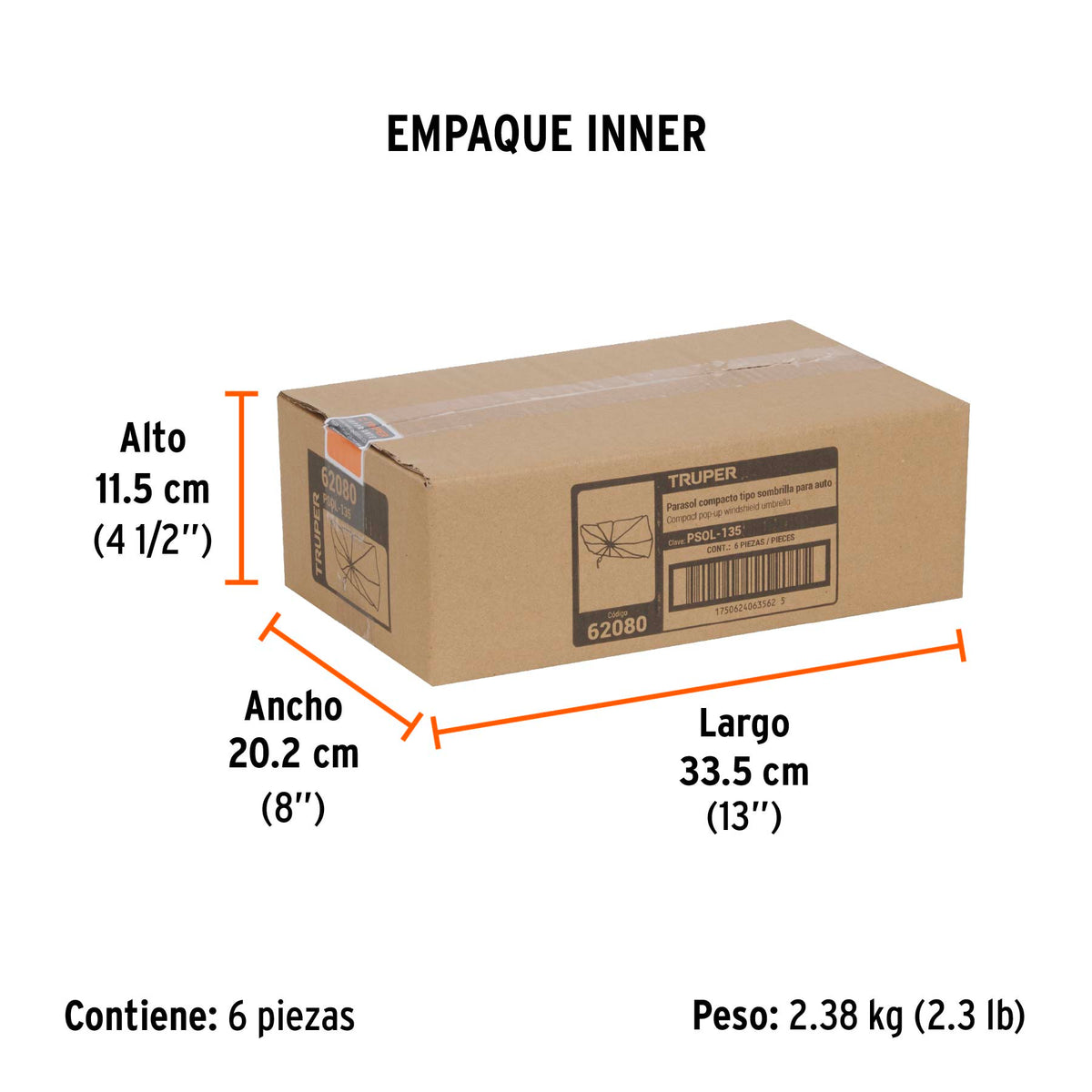 Parasol plegable de 128 cm para auto · vista 5