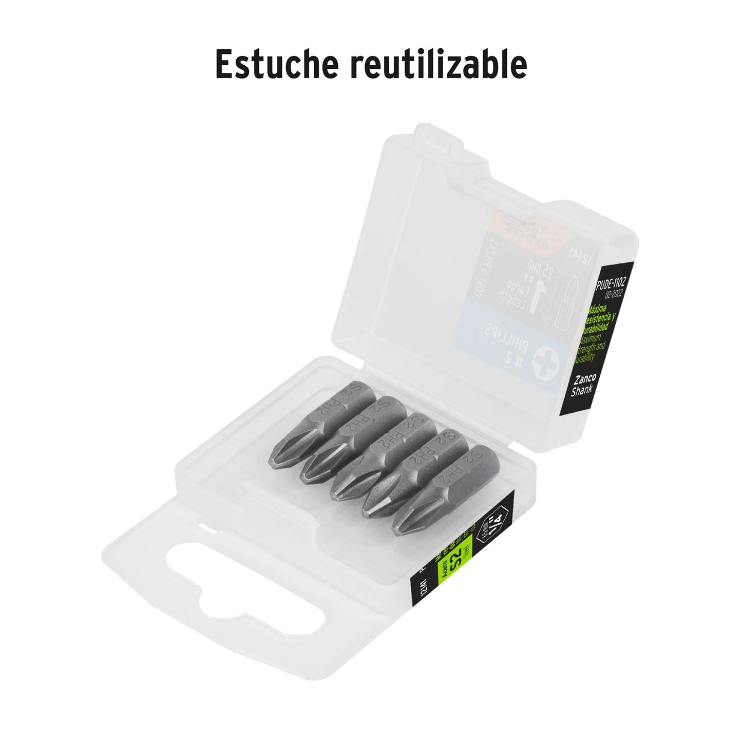 Puntas de Cruz PH2 de 1" Estuche con 5 unidades