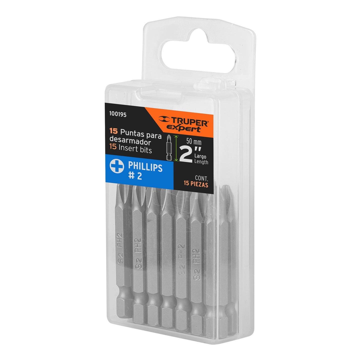 Puntas de Cruz PH2 de 2"  Estuche con 15 unidades