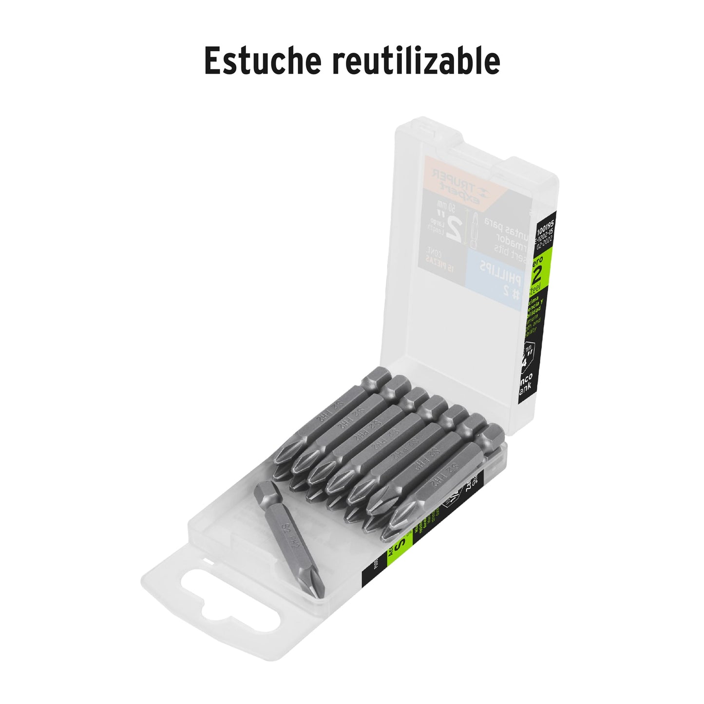 Puntas de Cruz PH2 de 2"  Estuche con 15 unidades