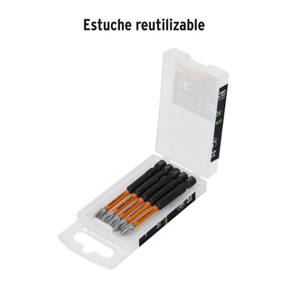 Puntas de Cruz PH2 de 3" Estuche con 5 unidades