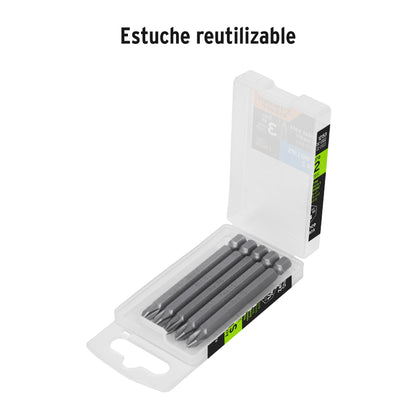 Puntas de Cruz PH2 Extra Largas Estuche con 5 unidades