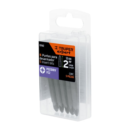 Puntas Pozidriv PZ2 Largas Estuche con 5 unidades
