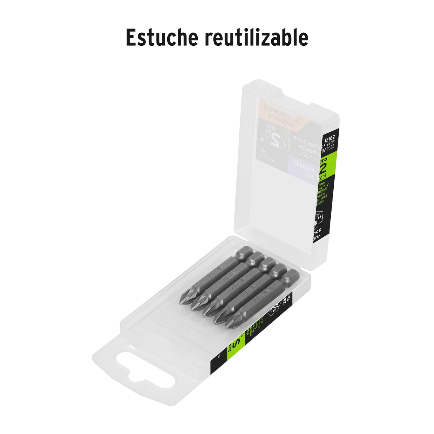 Puntas Pozidriv PZ2 Largas Estuche con 5 unidades