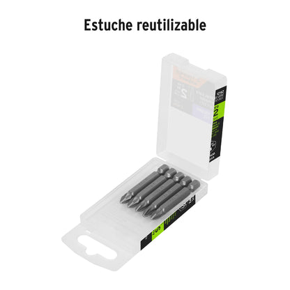 Puntas Pozidriv PZ2 Largas Estuche con 5 unidades