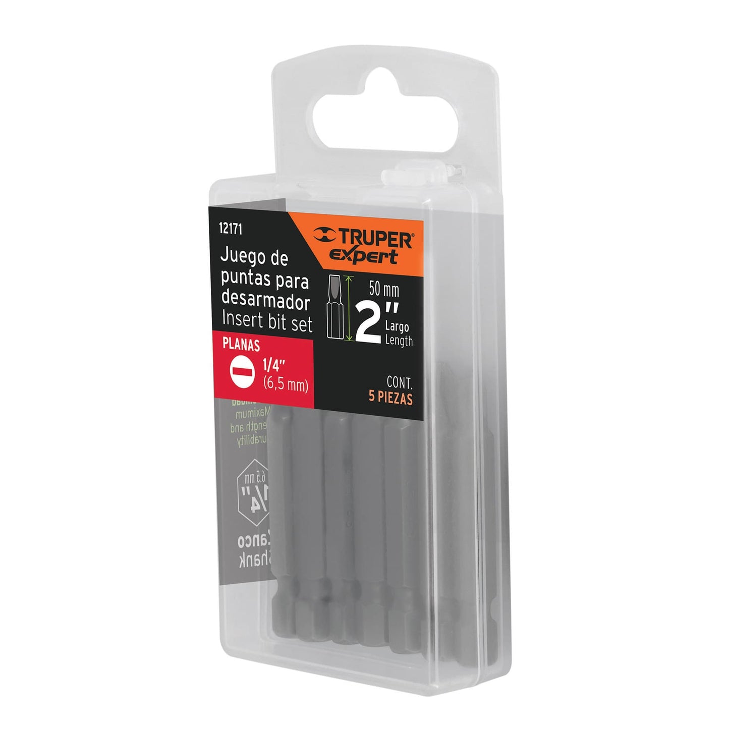 Puntas Planas de 1/4"  Estuche con 5 unidades
