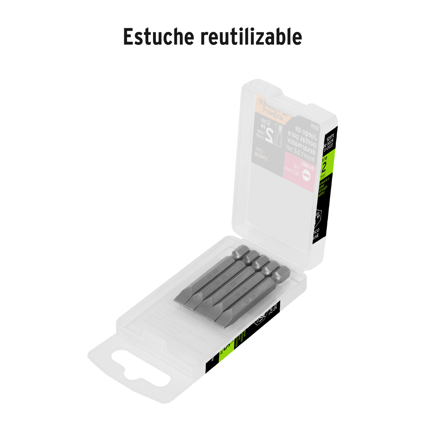 Puntas Planas de 1/4"  Estuche con 5 unidades