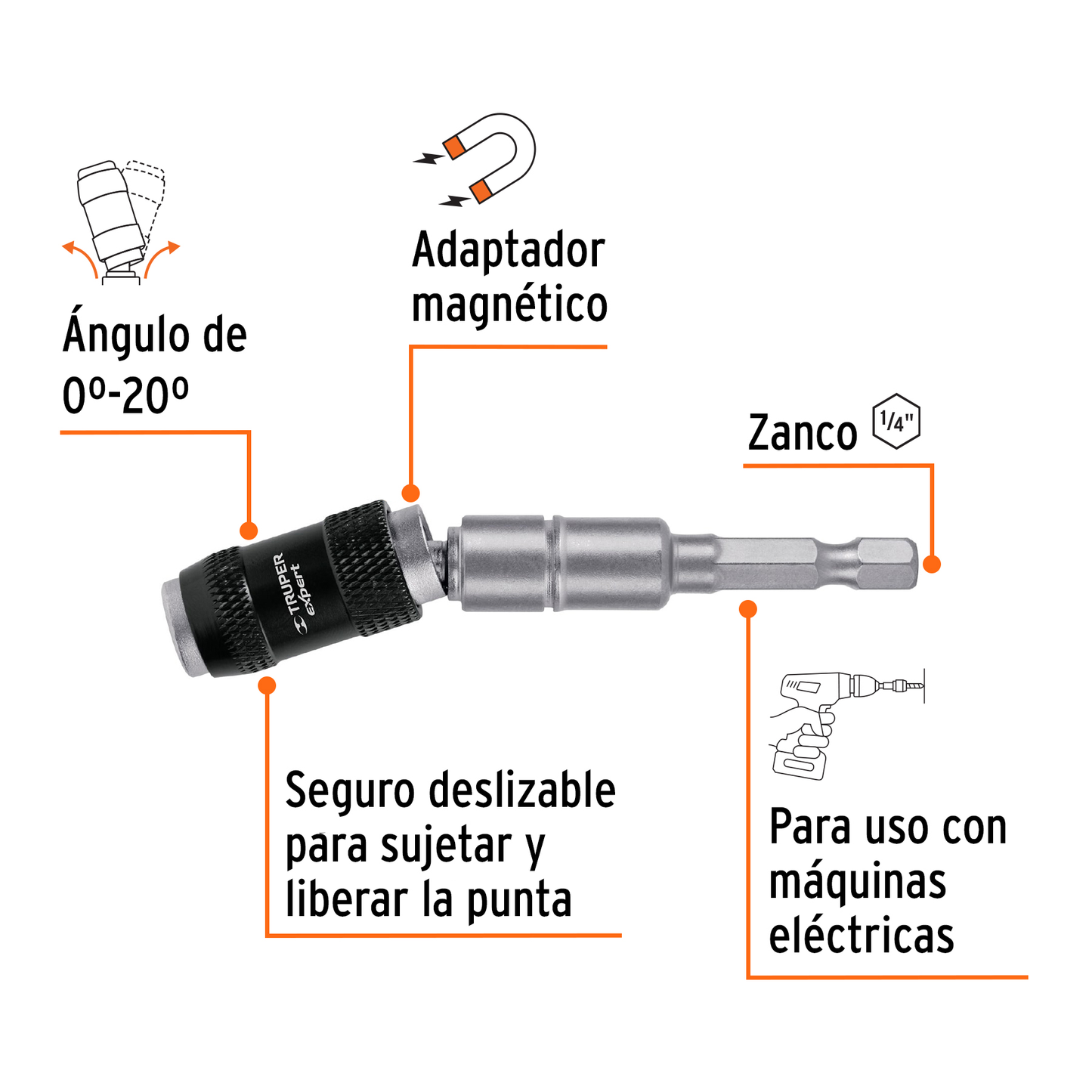 Extensión magnética articulada 4 3/4pulg. para puntas