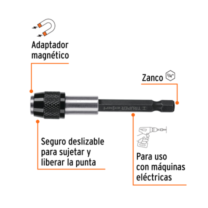 Extensión Magnética de 5" para Puntas  Cambio Rápido