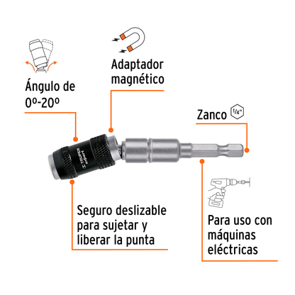 Extensión Magnética Articulada de 3 1/2" para Puntas