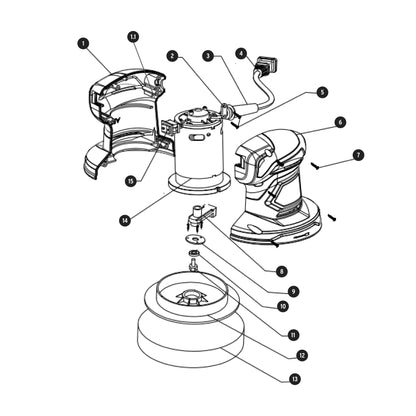 Pulidora roto-orbital compacta 6 pulg 45W - SKU 102633