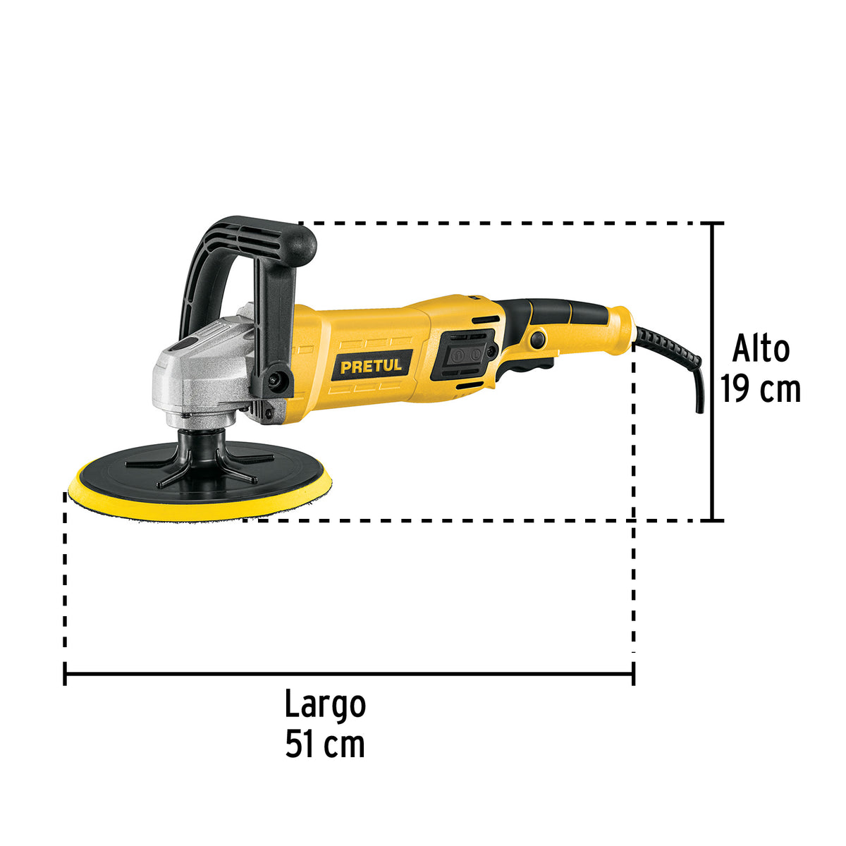 Pulidora rotativa 7", 1200W, con accesorios · vista 2