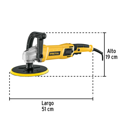 Pulidora rotativa 7", 1200W, con accesorios · vista 2