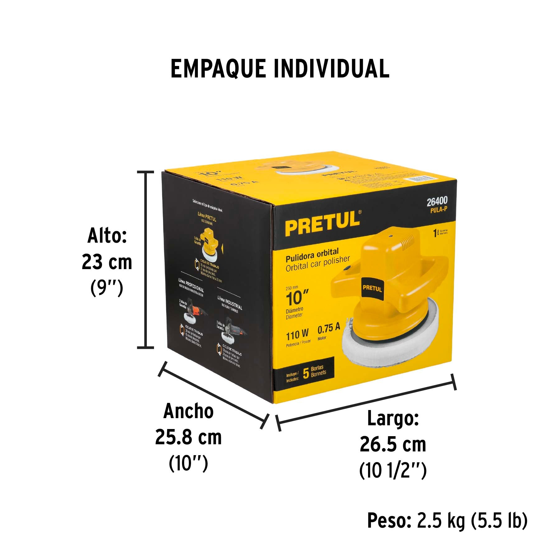 Pulidora roto-orbital 10 pulg 110W - SKU 26400