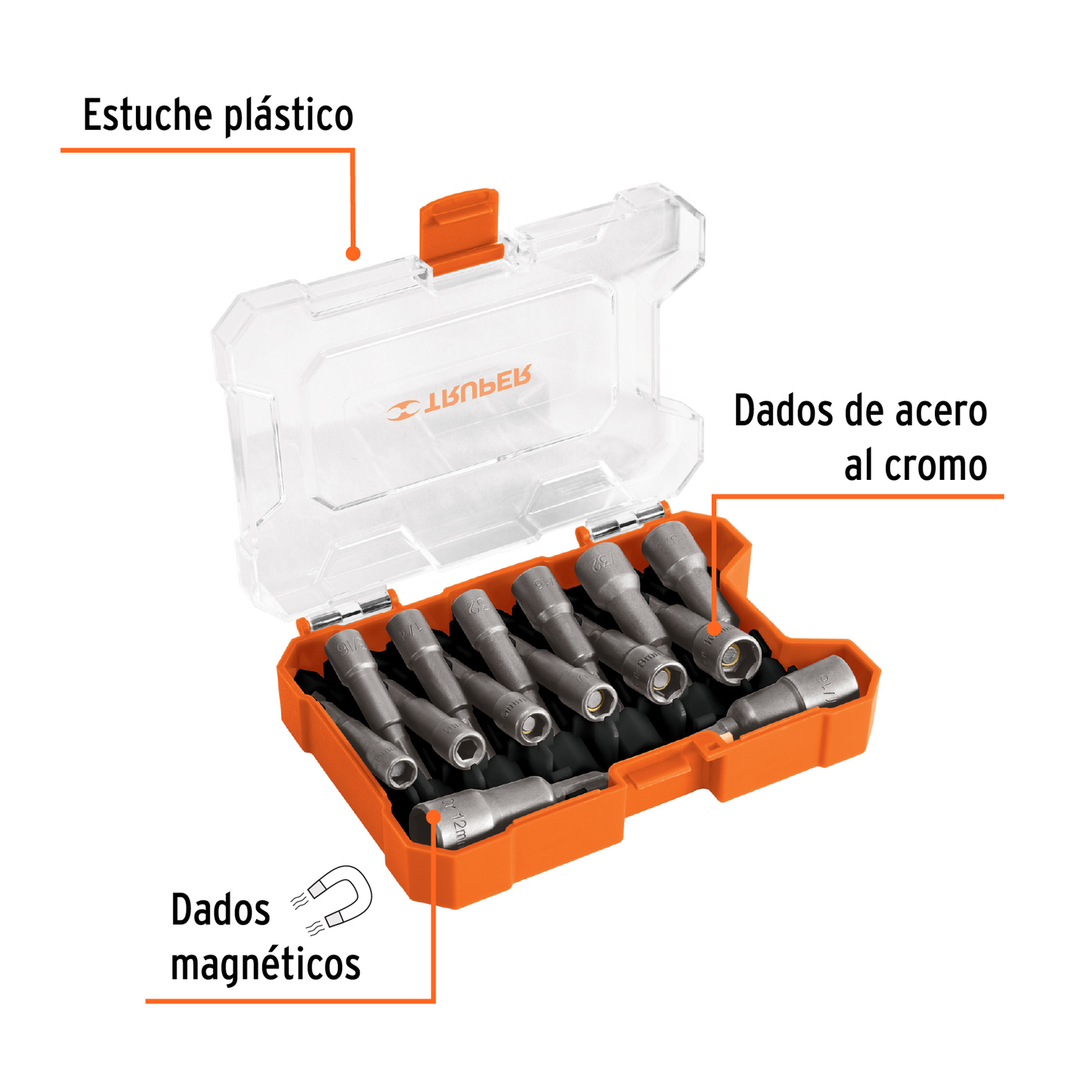 Juego de 14 Dados Magnéticos para Taladro
