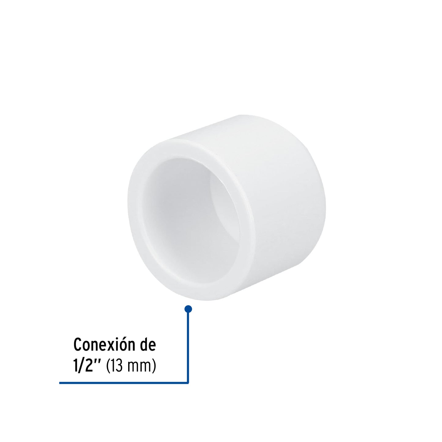 Tapón de PVC cédula 40 de 1/2 pulgada para tuberíaTapón de PVC cédula 40 de 1/2 pulgada para tubería