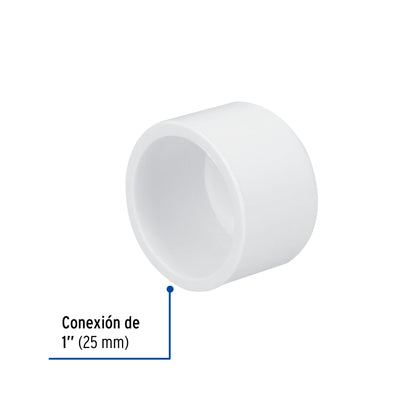 Tapón de PVC cédula 40 de 1 pulgada para tubería