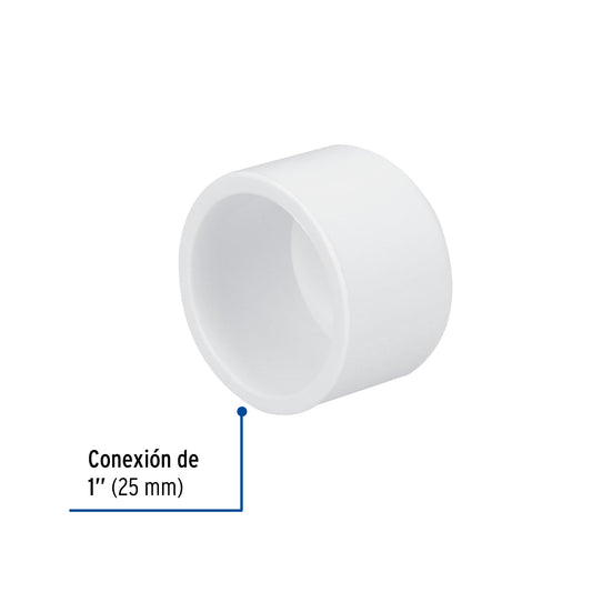 Tapón de PVC cédula 40 de 1 pulgada para tubería