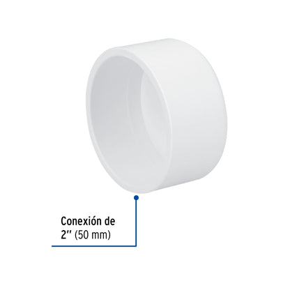 Tapón de PVC cédula 40 de 2 pulgadas para tubería