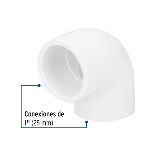 Codo de PVC de 1 pulgada a 90 grados