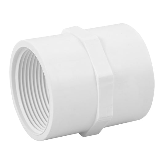 Adaptador hembra de PVC cédula 40 de 1 1/2 pulgadas con rosca NPT
