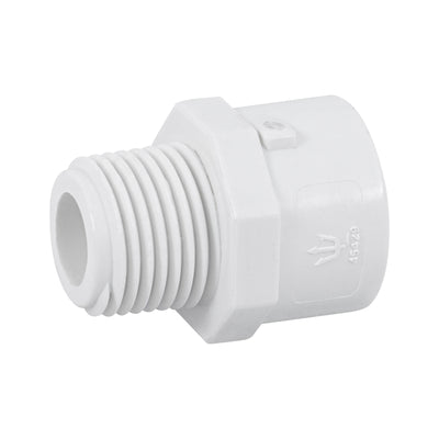 Adaptador macho de PVC cédula 40 de 1/2 pulgada con rosca NPT