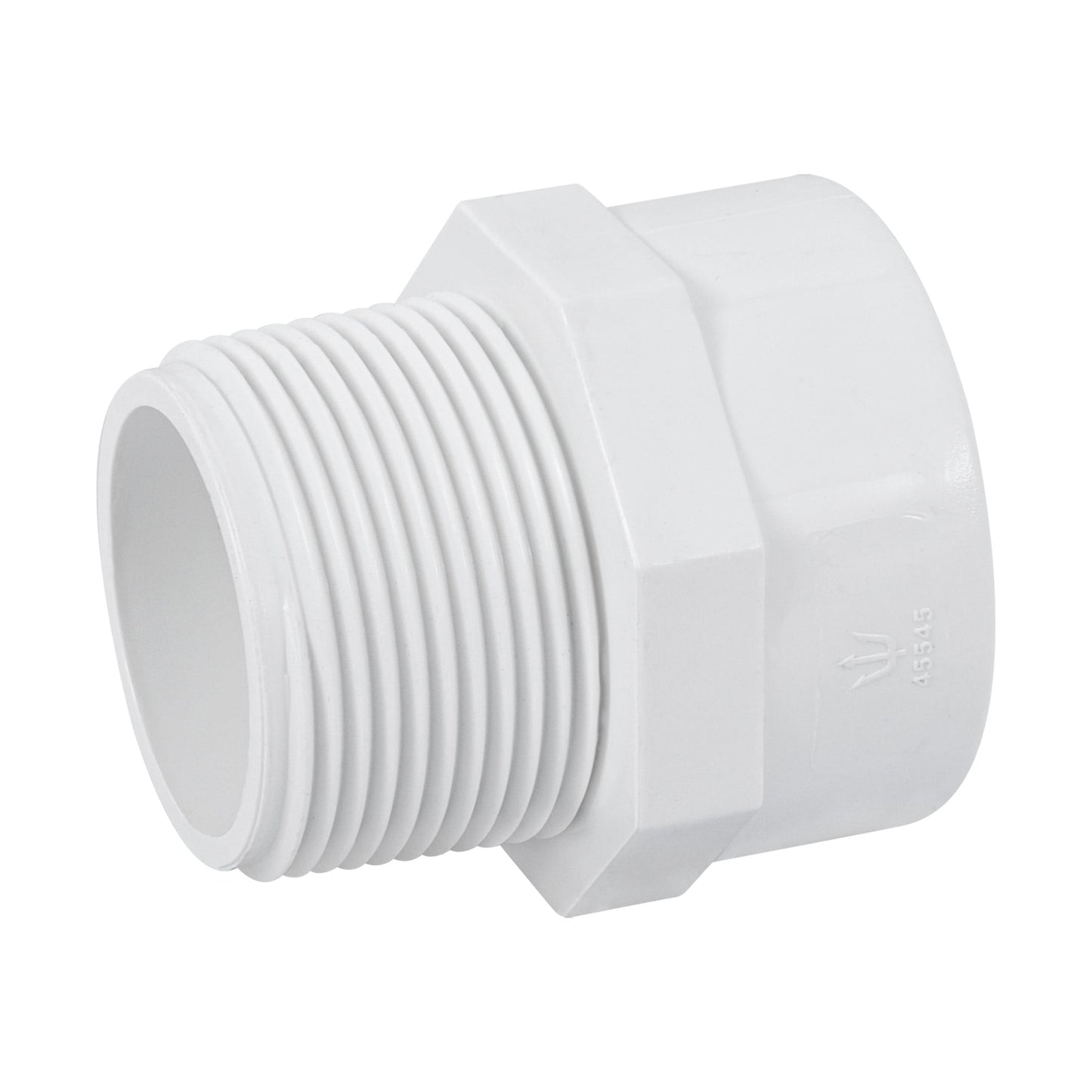 Adaptador macho de PVC cédula 40 de 1 1/4 pulgadas con rosca NPT