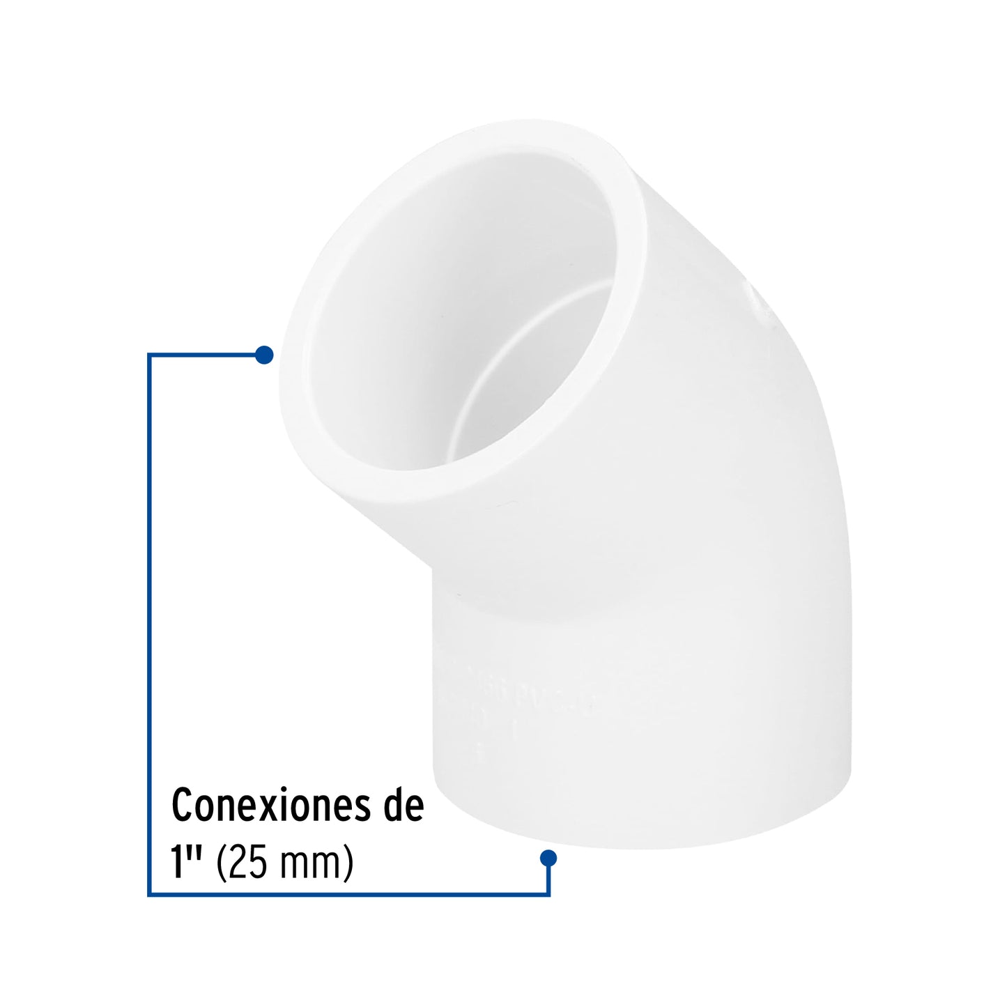 Codo de PVC de 1 pulgada a 45 grados