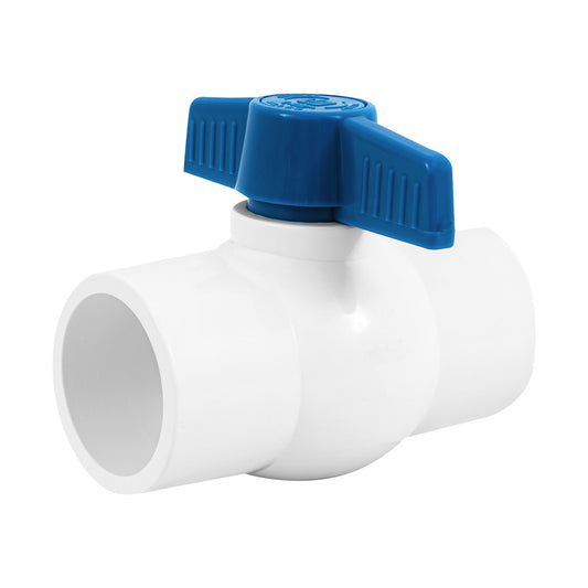Válvula de esfera de PVC de 1 1/2 pulgadas para cementar con maneral de ABS