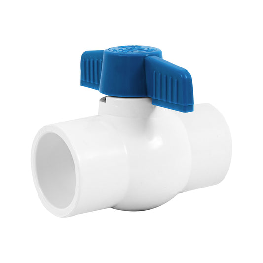 Válvula de esfera de PVC de 1 1/4 pulgadas para cementar con maneral de ABS