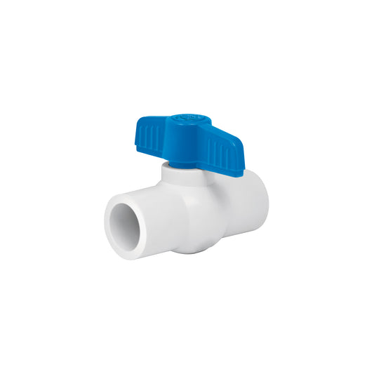 Válvula de esfera de PVC de 1/2 pulgada para cementar con maneral de ABS