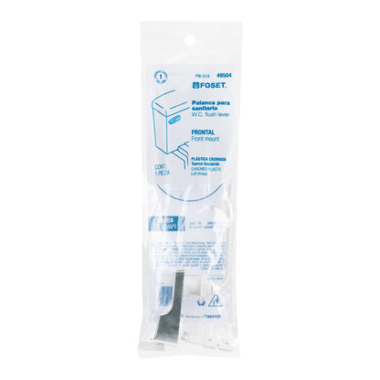 Palanca frontal plástica cromada para WC