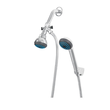 Regadera de 2-1/2" con brazo tipo teléfono y manguera de 1.5 m