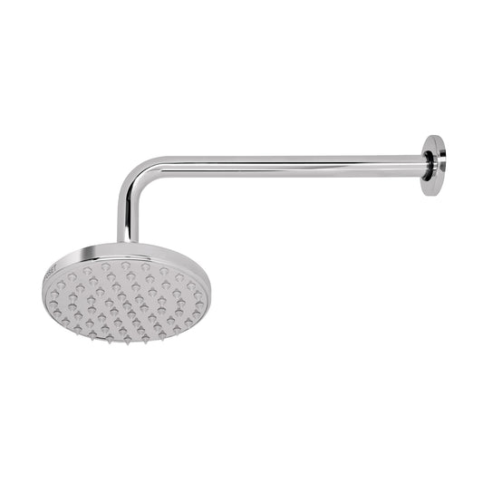 Regadera redonda de 6" tipo plato con brazo de pared
