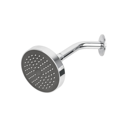 Regadera redonda de 4-1/4" con brazo y chapetón de acero