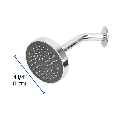 Regadera redonda de 4-1/4" con brazo y chapetón de acero