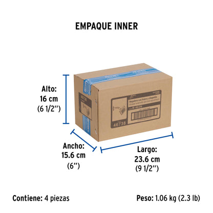 Regadera cuadrada 4", ABS, con brazo y chapetón, satín, AQUA · vista 8