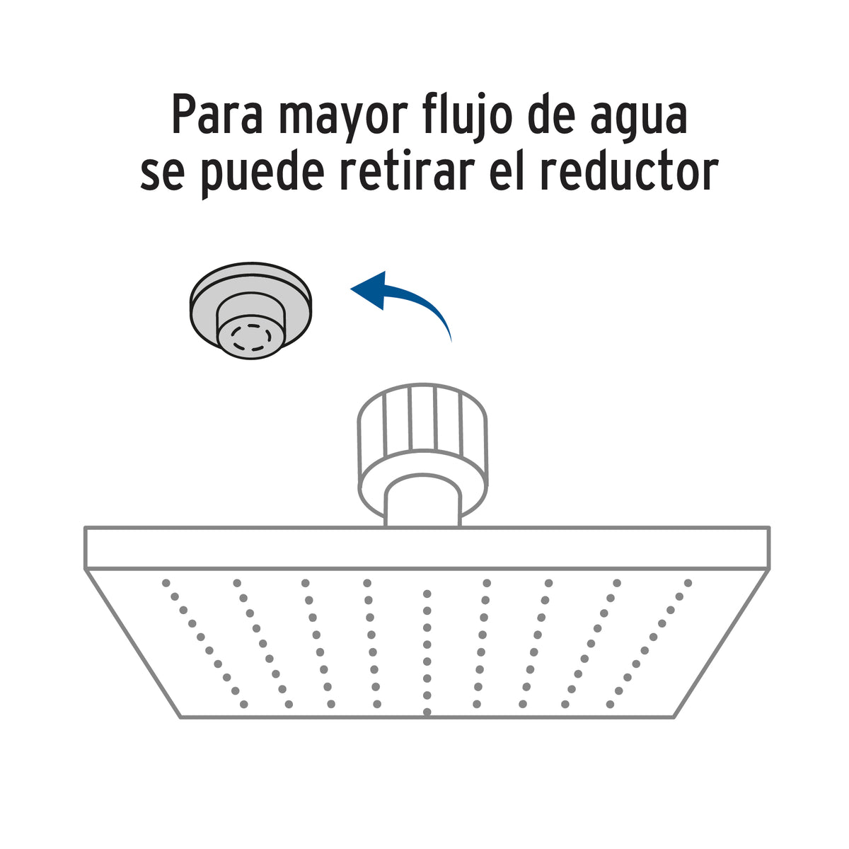 Regadera cuadrada 4", ABS, con brazo y chapetón, satín, AQUA · vista 2
