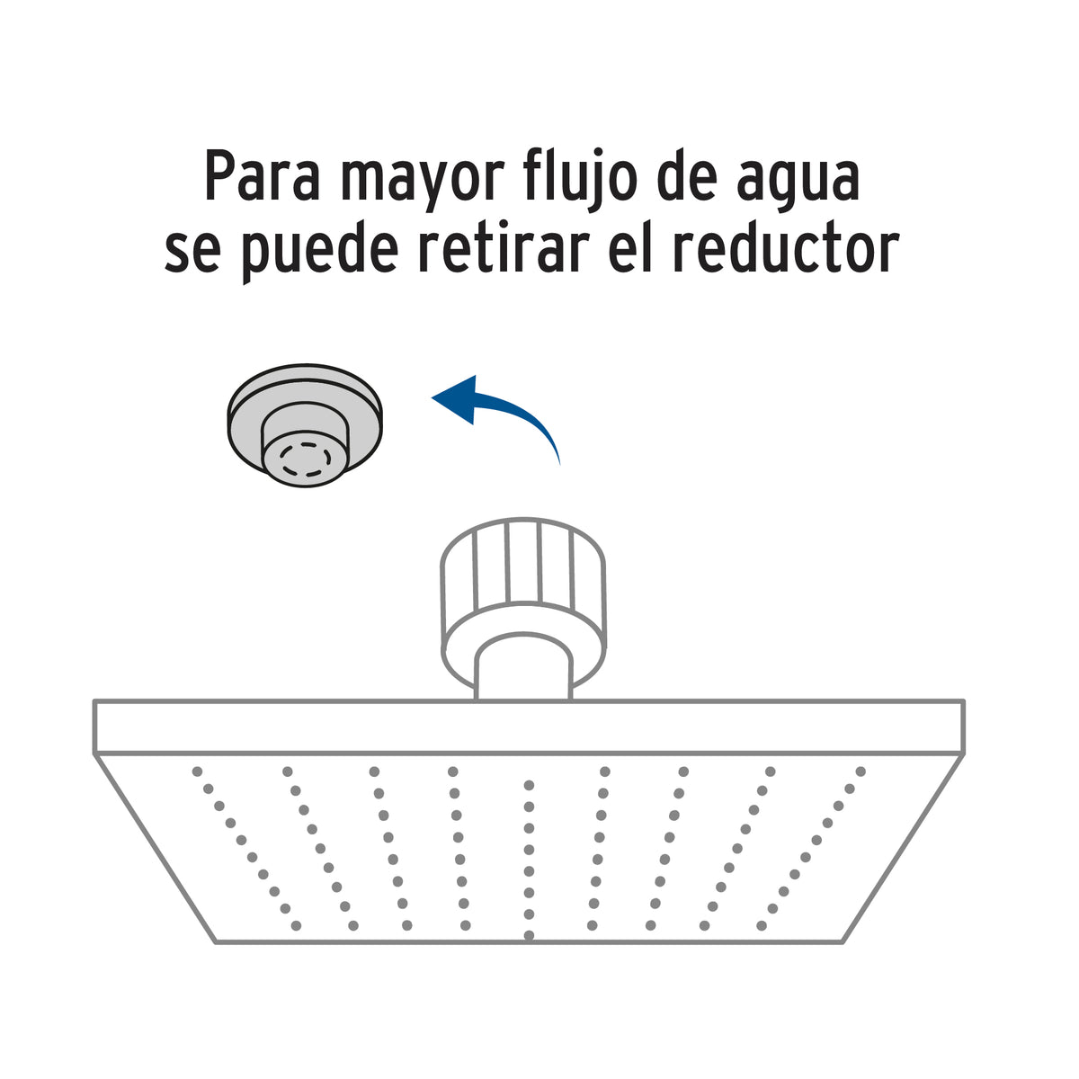 Regadera cuadrada 6", ABS, con brazo y chapetón, satín, AQUA · vista 2