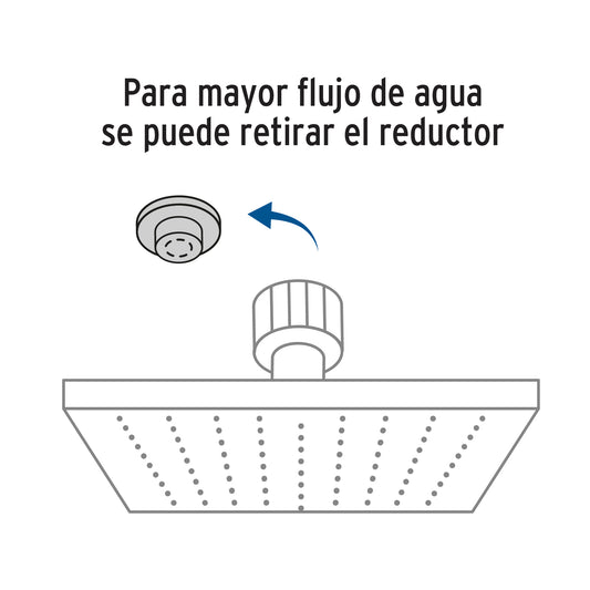 Regadera cuadrada 8", ABS, con brazo y chapetón, satín, AQUA · vista 2