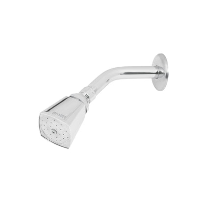 Regadera cuadrada metálica de 2" con brazo y chapetón cromados