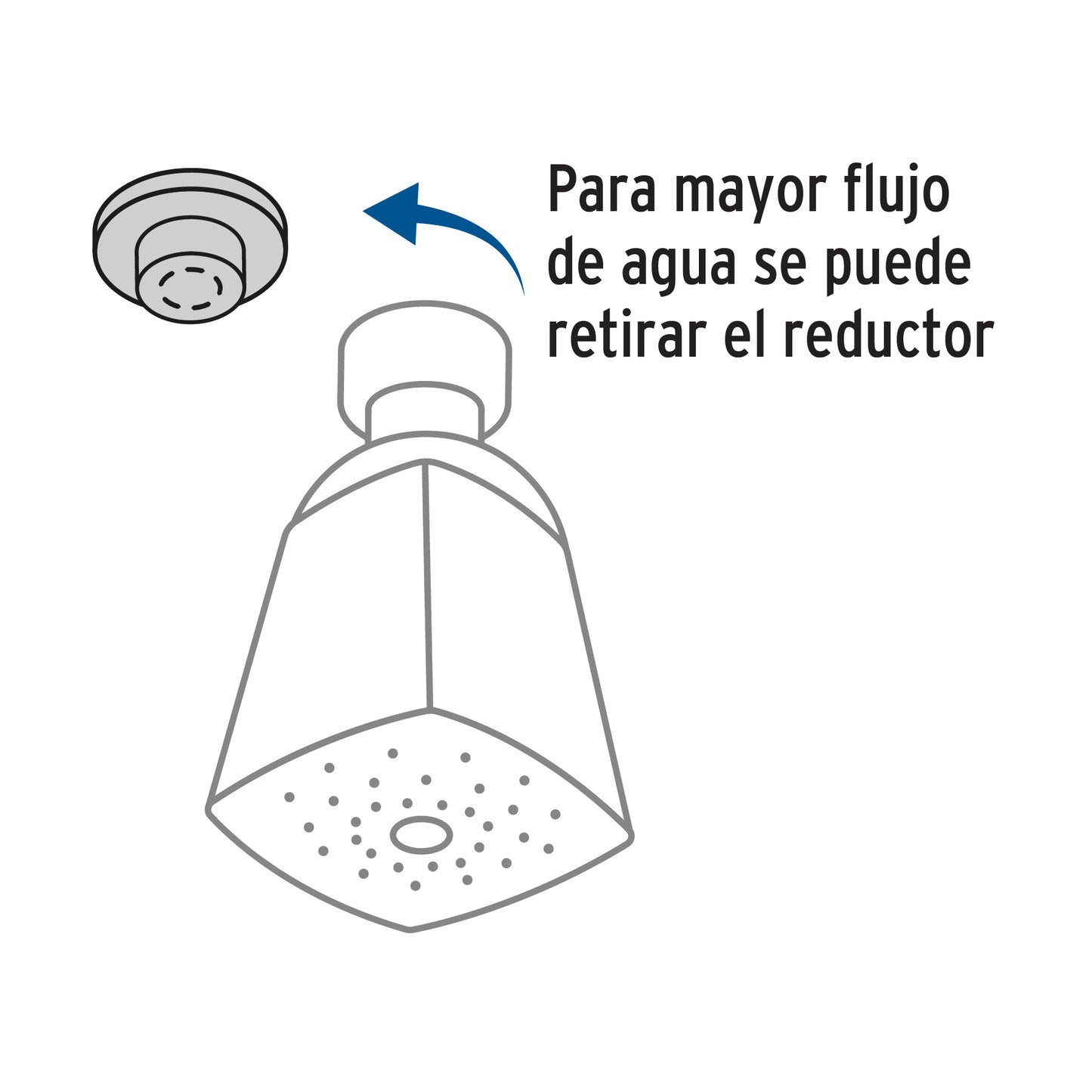 Regadera cuadrada metálica de 2" con brazo y chapetón cromados